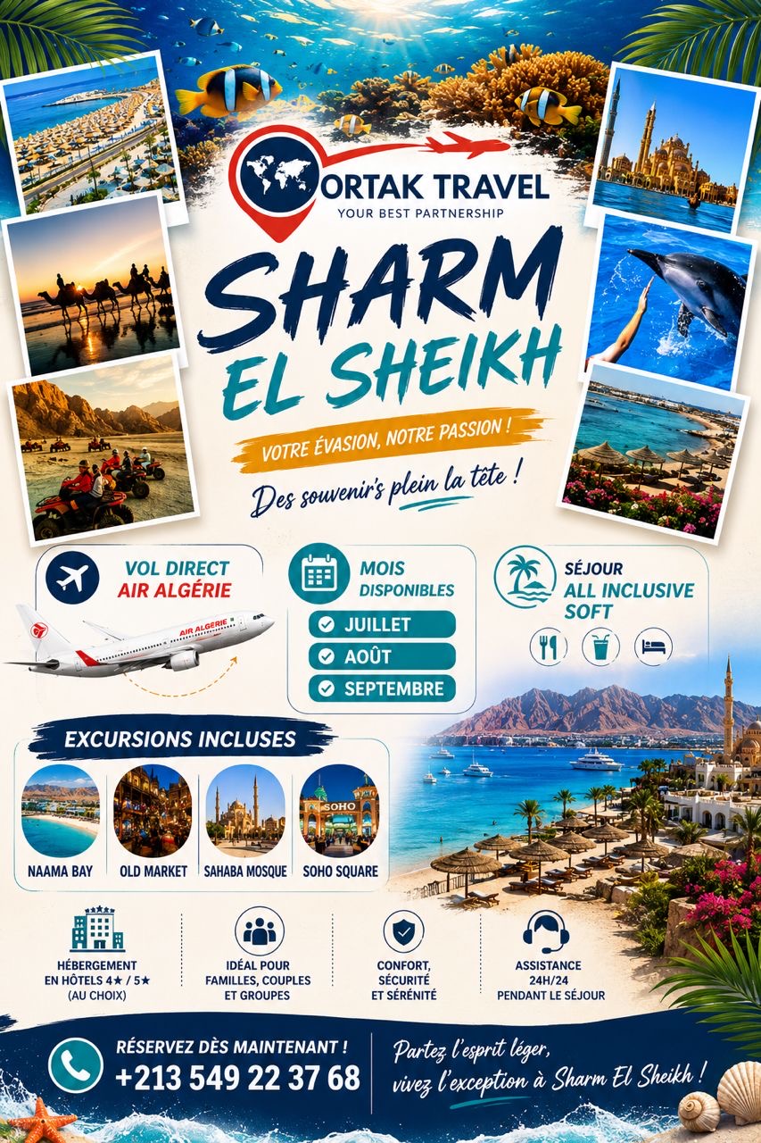 pack Sharem El Sheikh vol direct (juillet / aout /septembre )