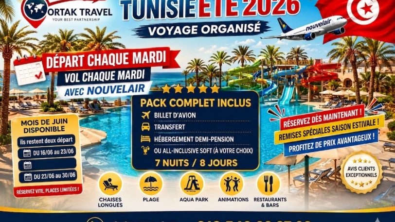 🌴🇹🇳 Tunisie Été 2026 avec Ortak Travel 🇹🇳🌴voyage organisé