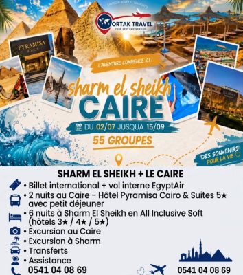 PACK Égypte -Combinée le Caire & Sharm el Sheikh ( Juillet /aout /septembre)